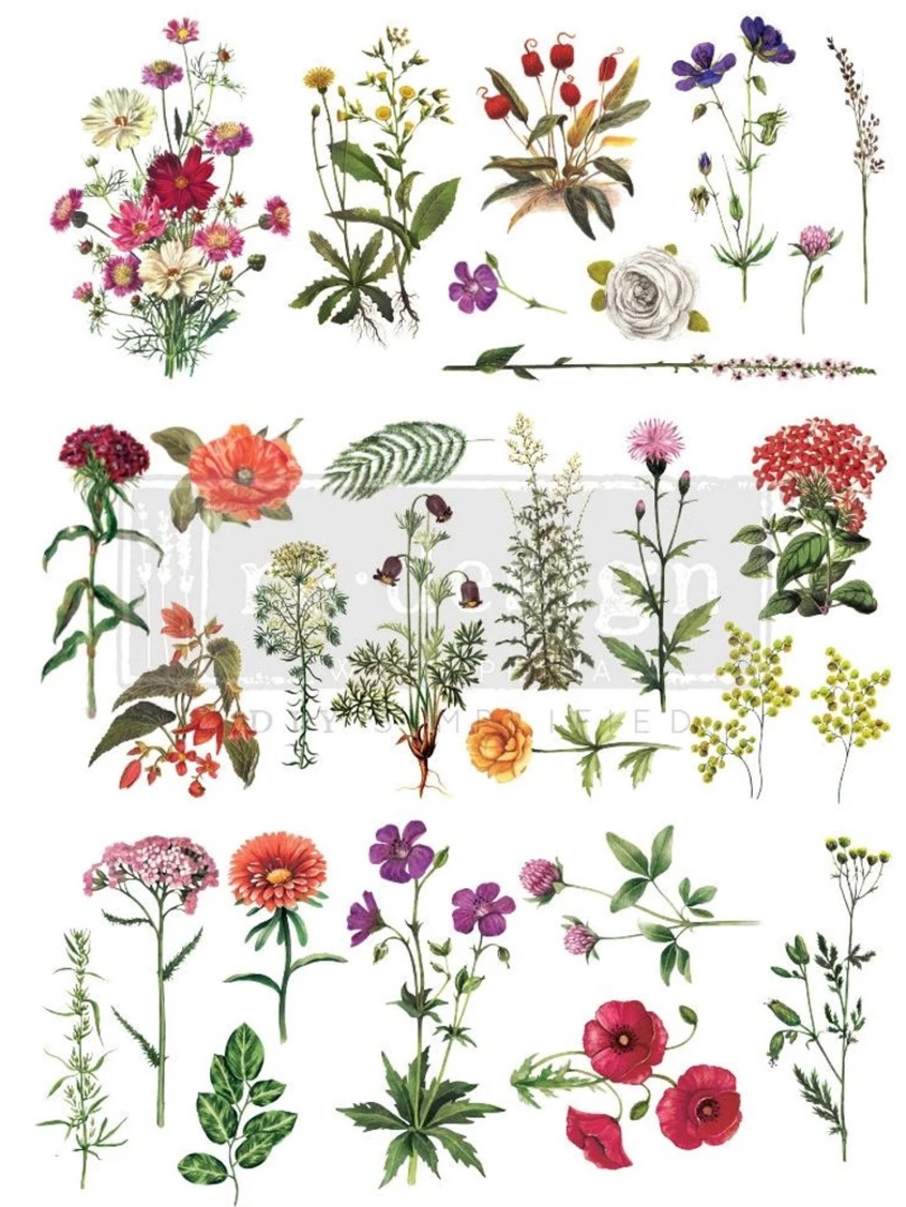 Redesign with Prima Decor Transfer | FLORAL COLLECTION | 24” x 34”